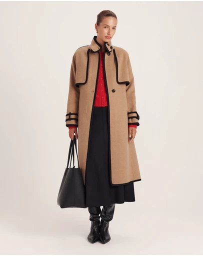 SABA - Kayla Wool Contrast Long Coat