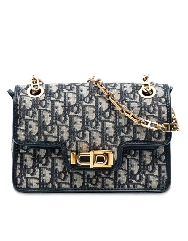 Pre-Loved by Azura Reborn - Pre-Loved Oblique Canvas CD Lock Chain Flap Crossbody
