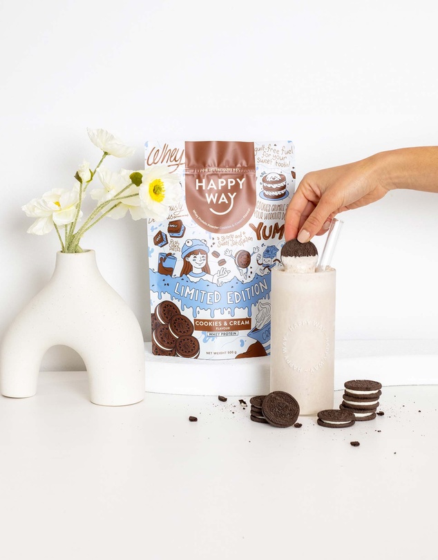Happy Way - Cookies & Cream Whey Protein Powder