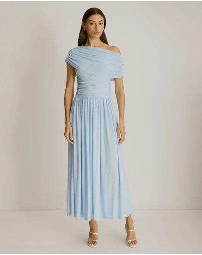 Atmos&Here - Winnie Off Shoulder Mesh Maxi Dress