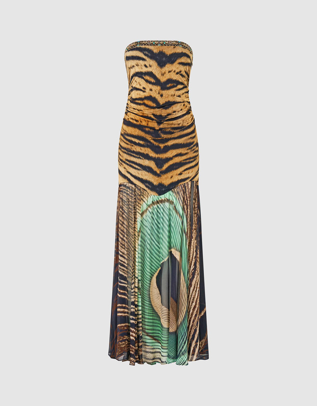Camilla - Strapless Jersey Dress with Silk Panel