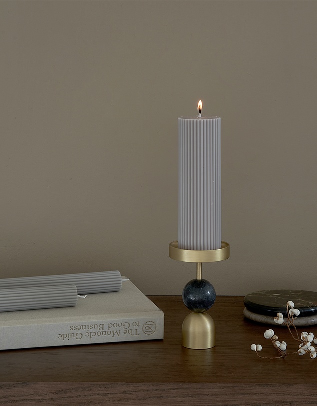 Black Blaze - Wide Column Pillar Candle