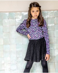 B.Nosy - Long Sleeve Floral Dress with Glitter Skirt - Kids-Teens