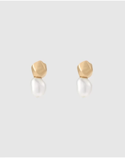 Skagen - Agnethe Pearl Gold-Tone Earring