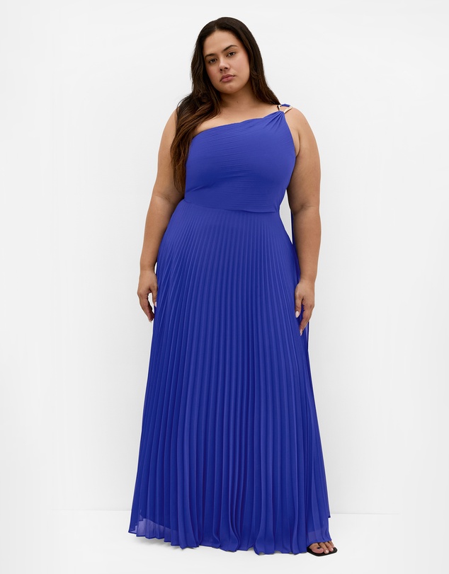 City Chic - Eloura One Shoulder Pleat Maxi Dress