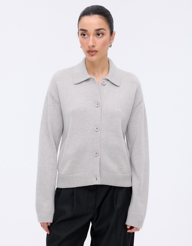 Minima Esenciales - Zoe Merino Wool Cashmere Blend Cardigan