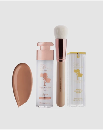 Silk Oil of Morocco - Argan Foundation Essentials - Value Pack -  Dark Tan