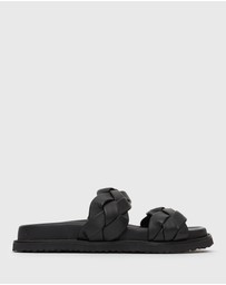 Betts - Havana Leather Braided Slides