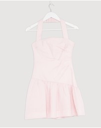 Revibe - Repaired Shona Joy Gigi Halter Draped Mini Dress - AU 6