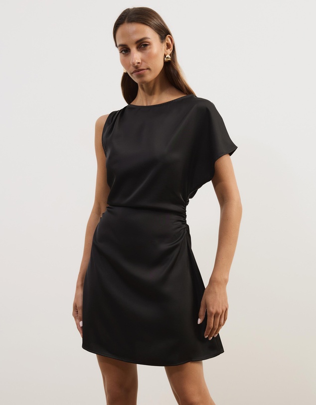 Atmos&Here - Alix Satin Tuck Mini Dress