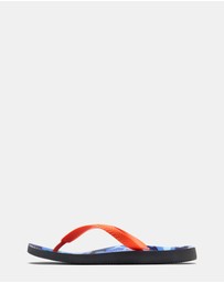 Vionic - Beach Manly Toe Post Sandal - Blue Camo Orange