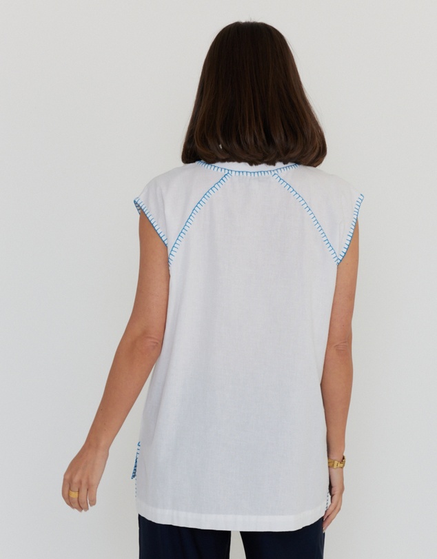ALEXANDRA - Hudson Tank White/Electric Blue