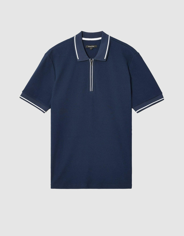 Politix - Morgan Textured Zip-up Polo