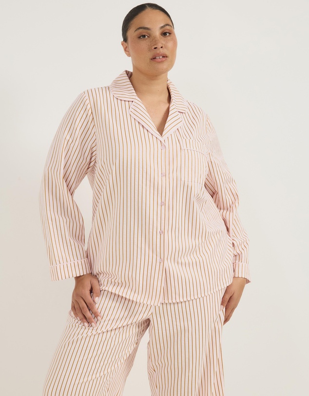 Atmos&Here Curvy - Esme Stripe Long Sleeve Pyjama Set
