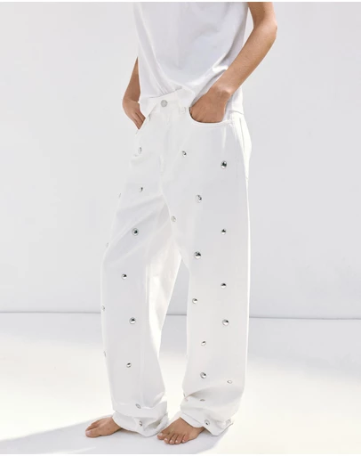 M.N.G - Straight-Fit Jeans with Studs
