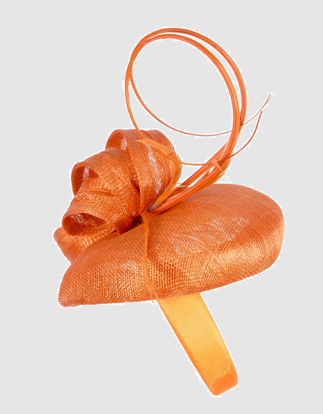 Max Alexander - Pillbox Orange Racing Fascinator