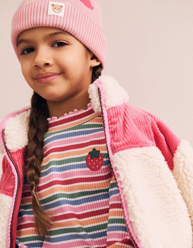 Huxbaby - Sherpa Cord Patches Jacket - Babies-Kids