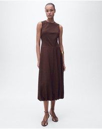 M.N.G - Terra Midi-Dress With Puffed Hem