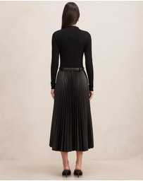 Forever New - Gianna Vegan Leather Pleated Midi Dress