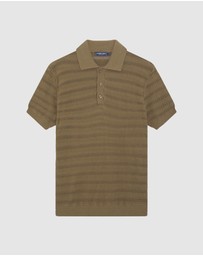 Frescobol Carioca - Vidal Cotton Jacquard Wave SS Buttoned Polo