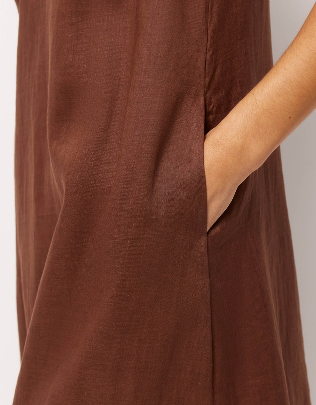 AERE - Maya Linen Relaxed Midi Dress