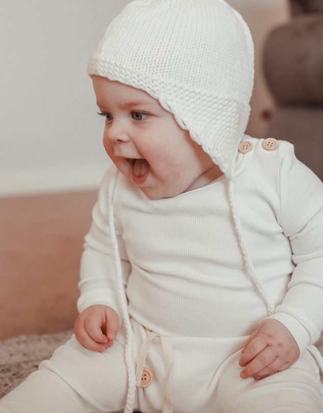 WITH LOVE FOR KIDS - Basics Thick Ribbed Long Sleeve Onesie - Babies