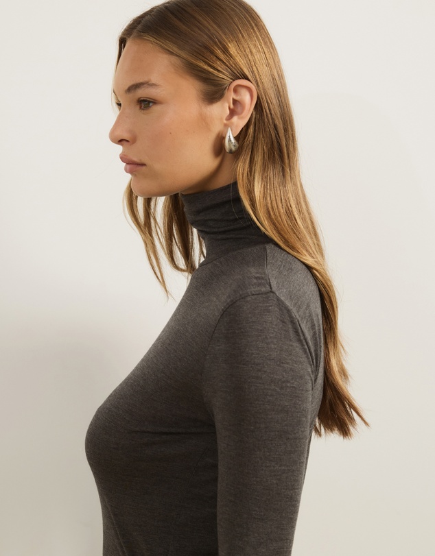 Atmos&Here - Wool Blend Roll Neck Long Sleeve Top