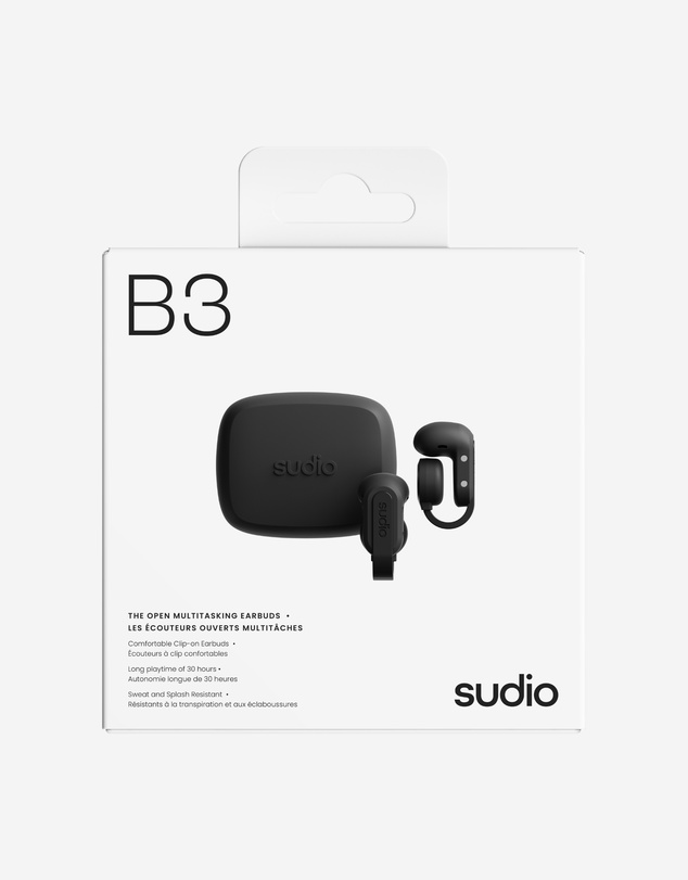 Sudio - B3 - Bone Conduction Open-Ear True Wireless Bluetooth 5.4 Headphones/Earbuds