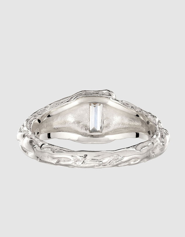 Elli Jewelry - Crumpled Topaz Signet Ring in 925 Silver