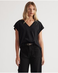 Decjuba - Shay Slub V Neck Tee