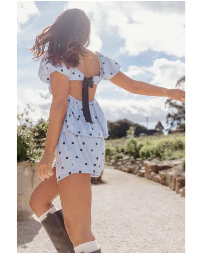 Petal & Pup - Julia Set - Blue Black Dot