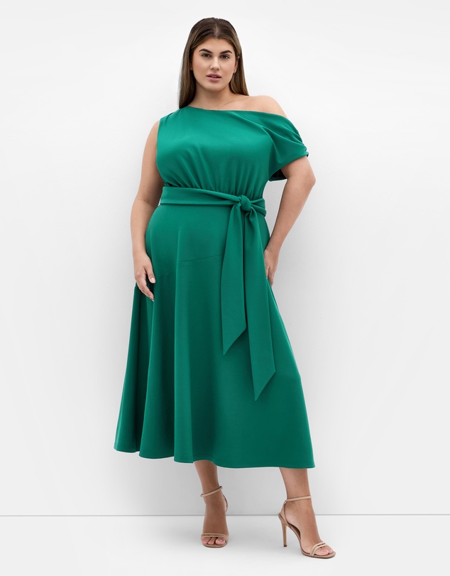 City Chic - Plus size Kate Off Shoulder Midi Dress - jade