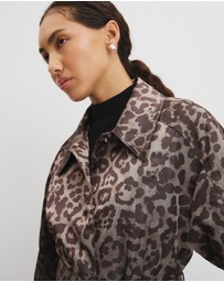 Country Road - Leopard Jacquard Coat