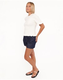 Petal & Pup - Dallas Bermuda Denim Short - Dark Wash