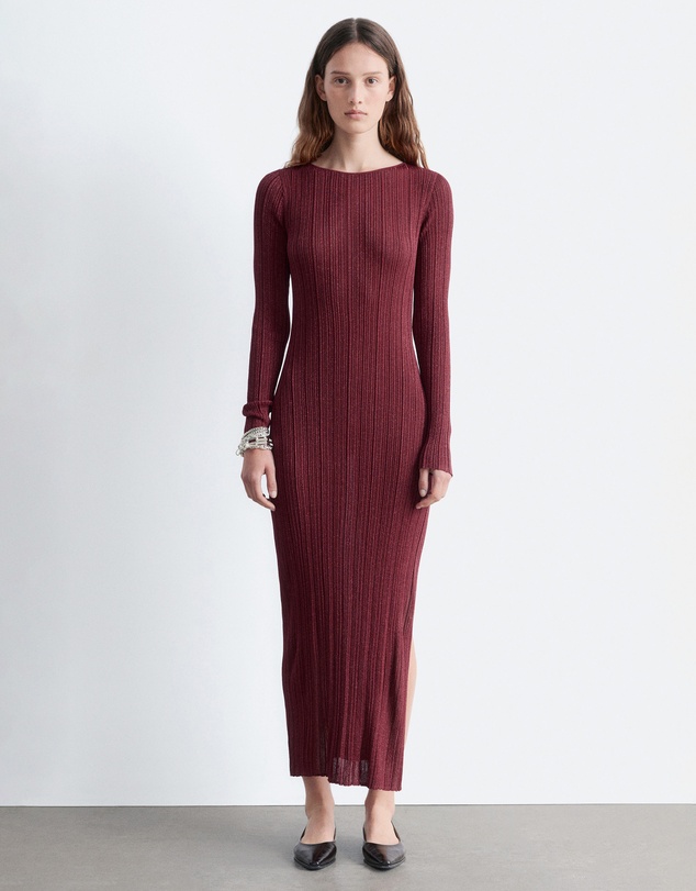 & Other Stories - Long-Sleeve Rib-Knit Midi Dress