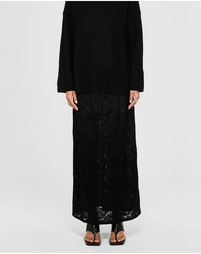 Staple the Label - Astrid Sheer Lace Maxi Skirt