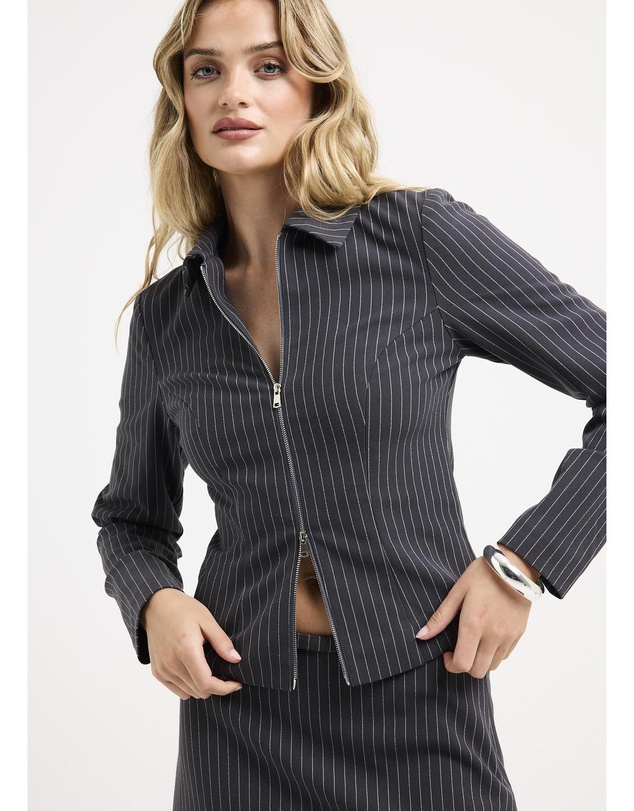 Alice In The Eve - Anna Pinstripe Zip Jacket