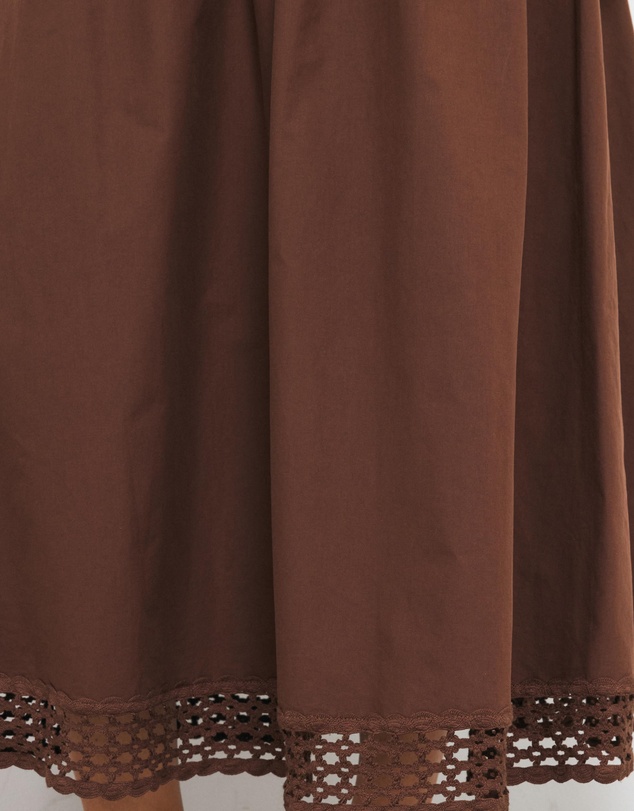 AERE - Evi Crochet Panel Halter Midi Dress