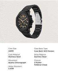 Michael Kors - Prescott Black Chronograph Watch