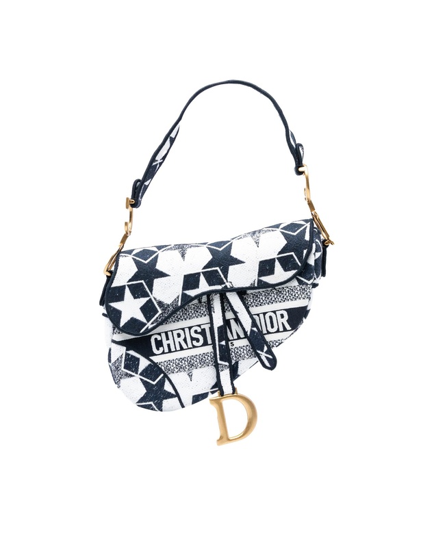 Pre-Loved by Azura Reborn - Pre-Loved Embroidered Canvas Stars Saddle Bag