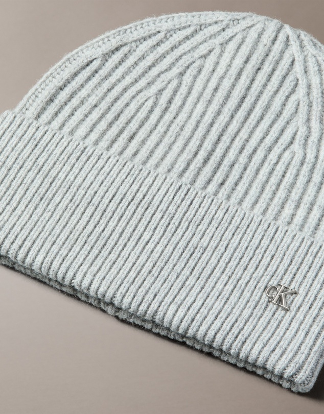 Calvin Klein - Wool Blend Signature Logo Beanie