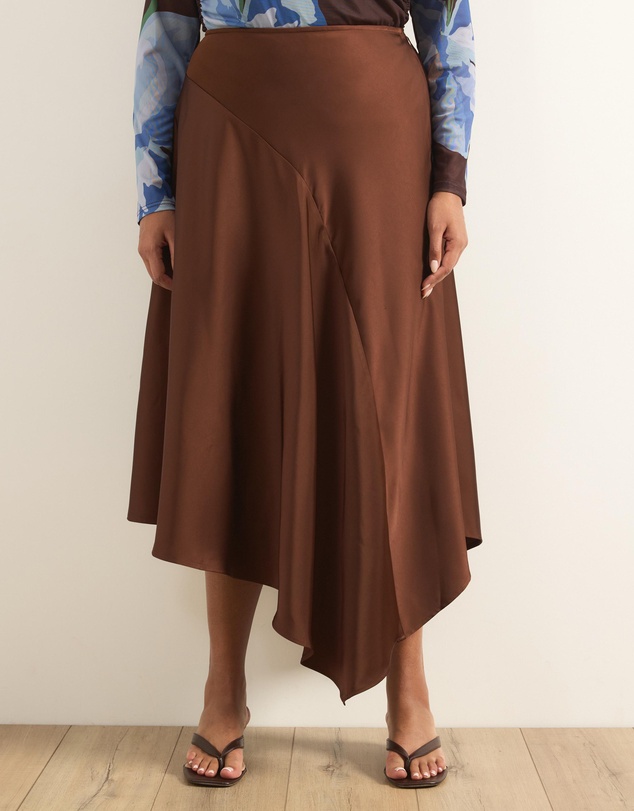 Atmos&Here Curvy - Bonnie Asymmetrical Handkerchief Midi Skirt