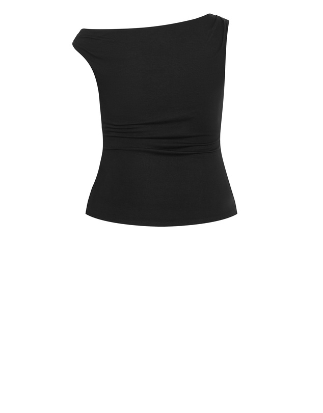 City Chic - Plus size Ella Off Shoulder Top - black