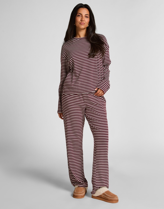 Hunkemoller - Long Sleeve Cotton Jersey Stripe PJ Set