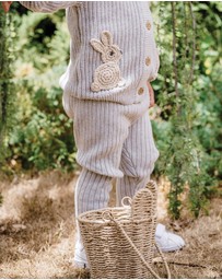 Kynd Baby - Organic Chunky Rib Knit Pant in Snow Marle