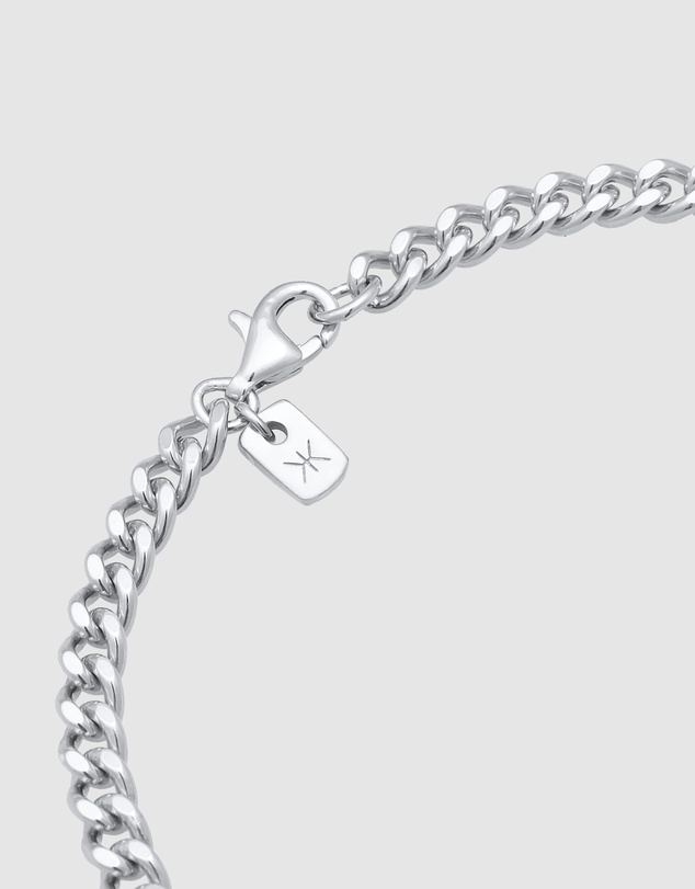 Kuzzoi - ICONIC EXCLUSIVE - Curb Chain Bracelet with Smiling Charm in 925 Sterling Silver