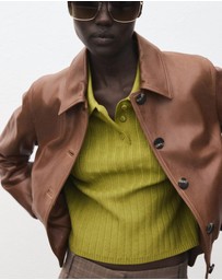 M.N.G - Polo-Neck Ribbed Sweater