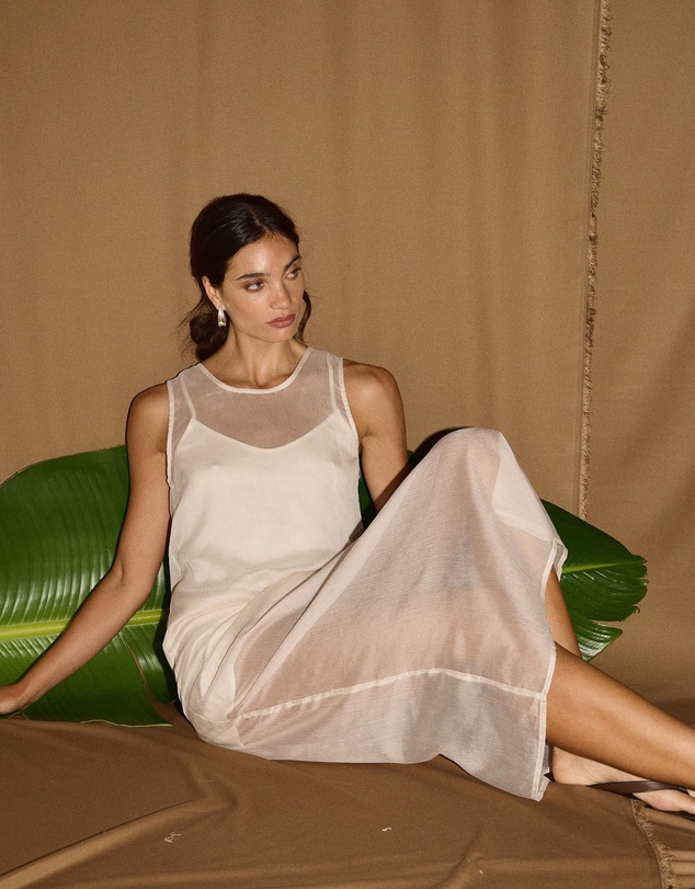 Staple the Label - Aria Sheer Layered Midi Dress