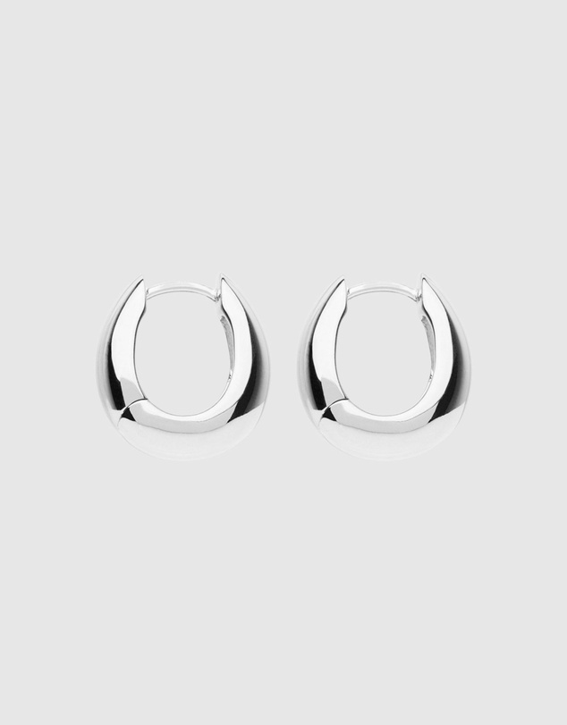 Najo - Arco Silver Huggie Earrings