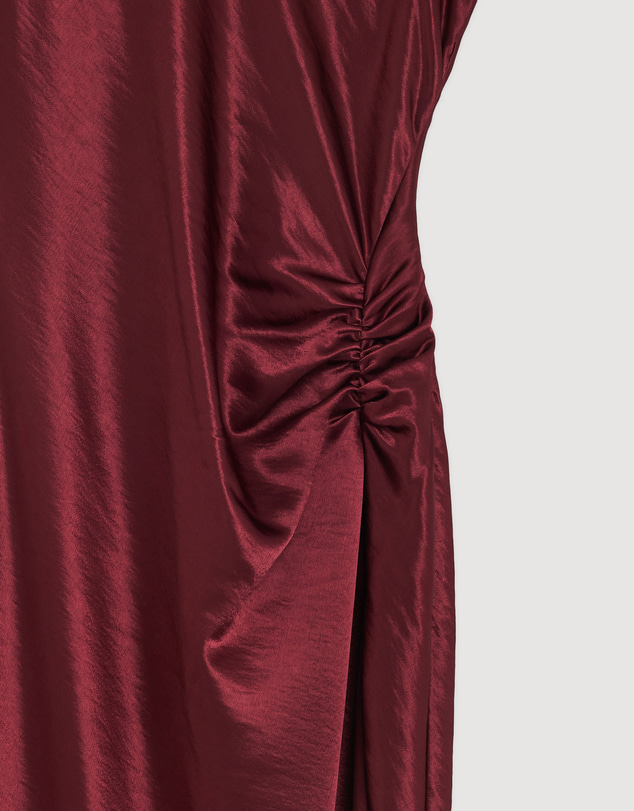 Revibe - Repaired Tussah Amy Boat Neck Satin Midi Dress - AU 10